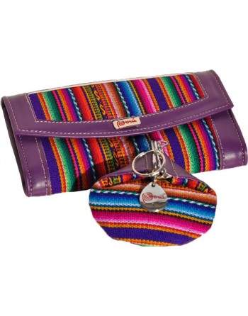 Portefeuille des Andes mauve et son porte monnaie