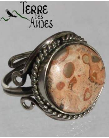 Bague reglable en pierre marbré