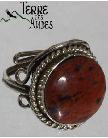 Bague reglable en pierre oeil de tigre