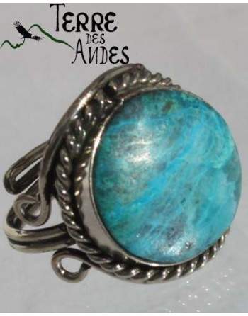 Bague reglable en pierre turquoise