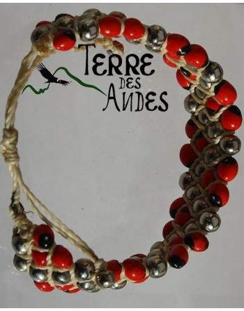 Bracelet argenté et graines
