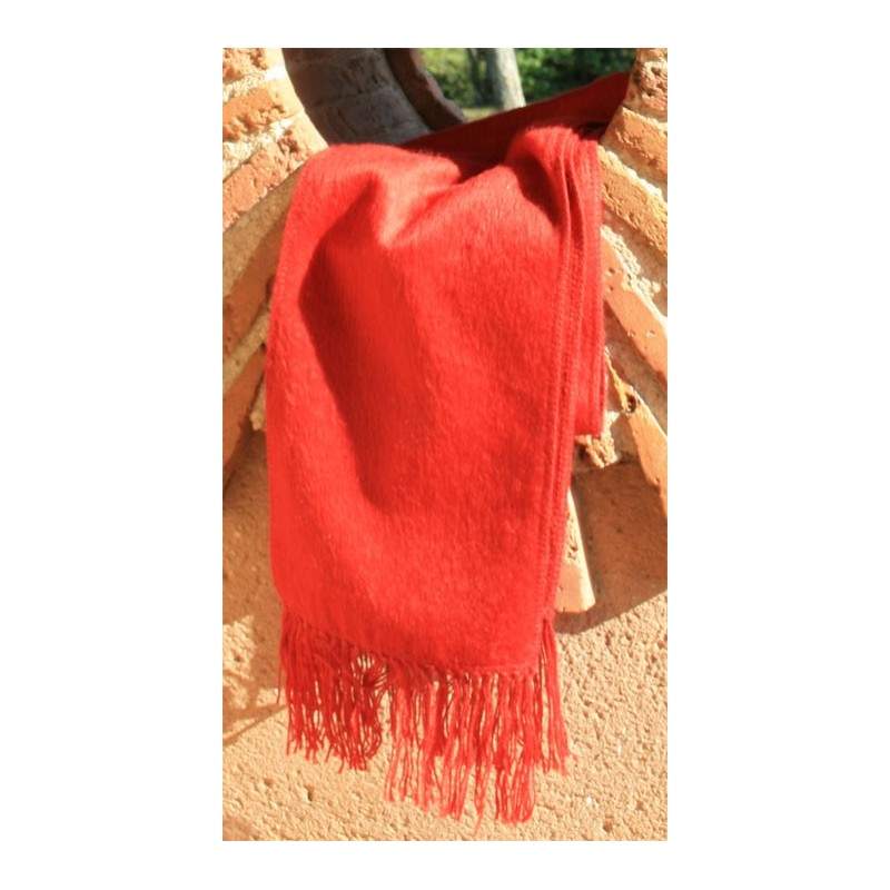 Echarpe rouge en laine d'alpaga 