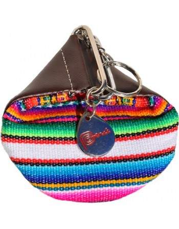 Porte monnaie aguayo et cuir marron