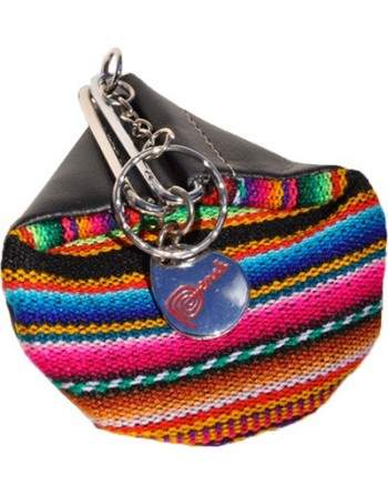 Porte monnaie aguayo et cuir noir