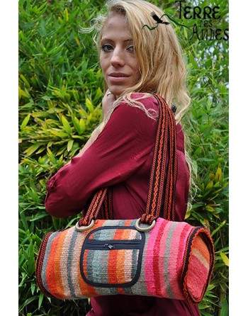 Sac à main en tissage rose