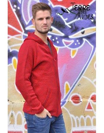 Veste tissé couleur rouge de Andes.