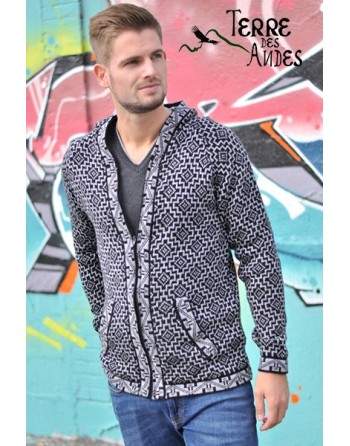 Veste tissé couleur gris noir