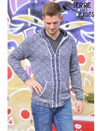 Veste tissé couleur bleu