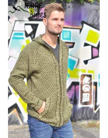 Veste tissé couleur vert kaki