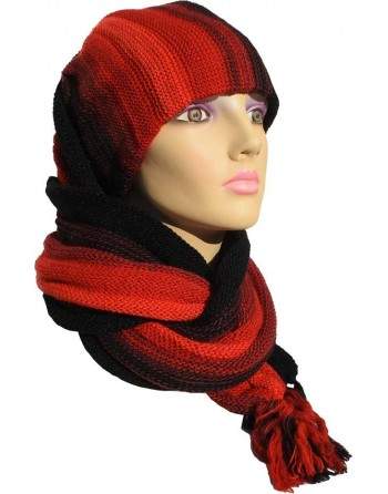 Écharpe bonnet tubulaire noir et rouge