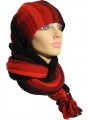 Écharpe bonnet tubulaire noir et rouge