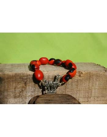 Bracelet Huayruro avec médaillon lama