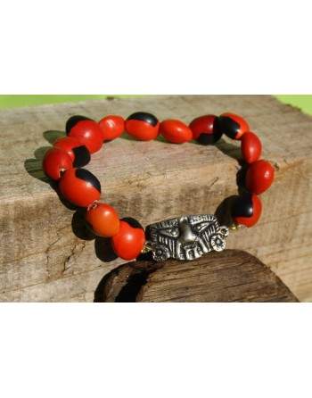 Bracelet Huayruro médaillon masque