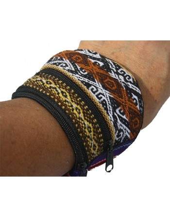 Bracelet porte monnaie en tissu péruvien