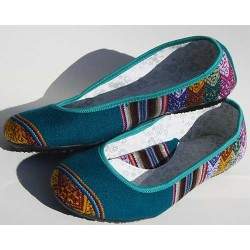 Ballerines - babies péruviennes turquoise verte