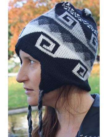 Bonnet Péruvien réversible noir