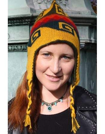 Bonnet Péruvien réversible jaune