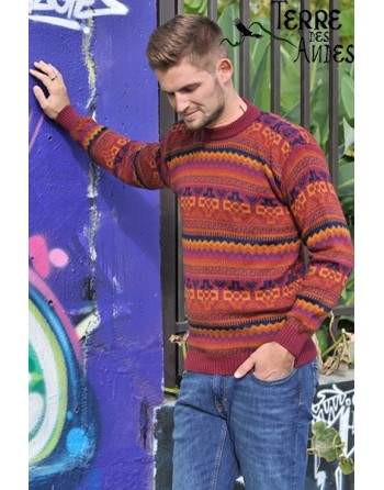 Pullover jacquard bordeaux
