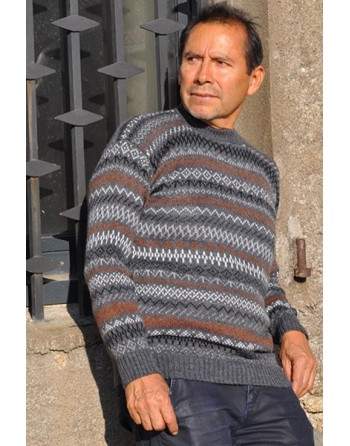 Pullover jacquard gris