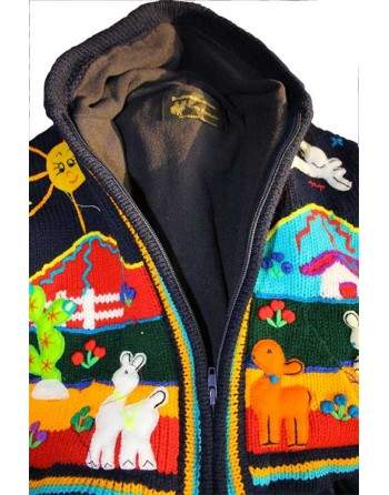 Veste péruvienne enfant doublée polaire.